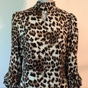 Cheetah Bell Sleeve Blouse